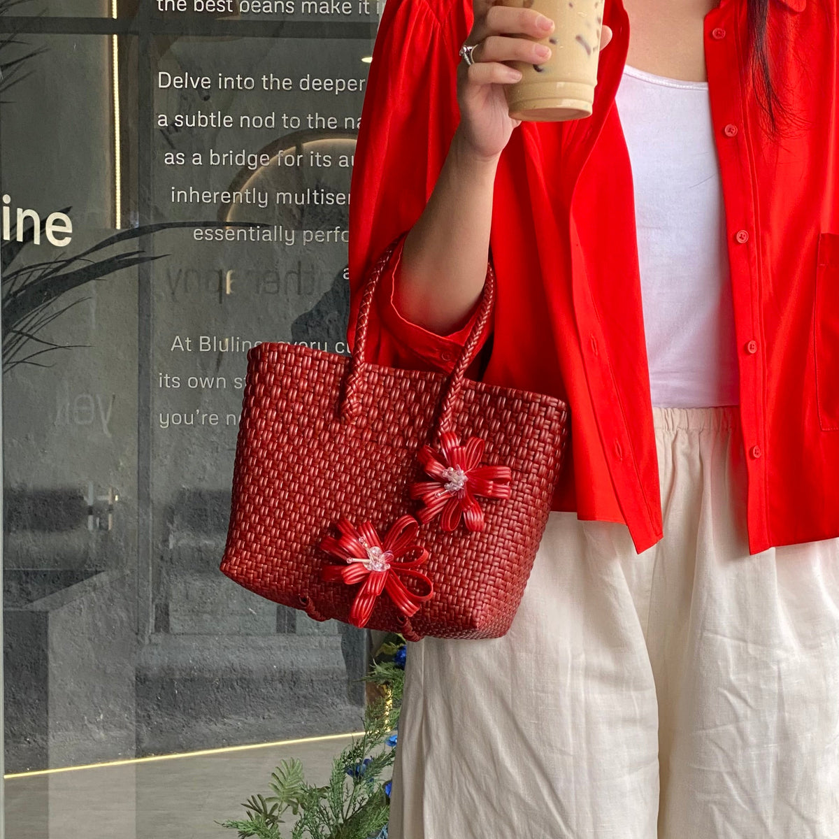RAJOET - FLORA BAG IN RED SMALL