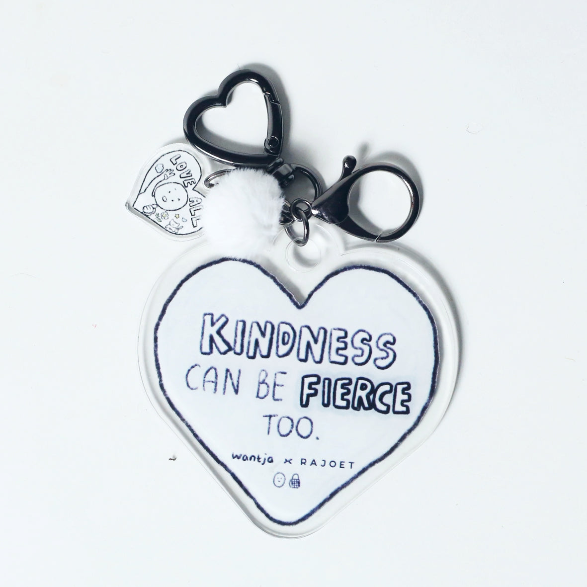 FIERCE KINDNESS KEYCHAIN (BLACK & WHITE)